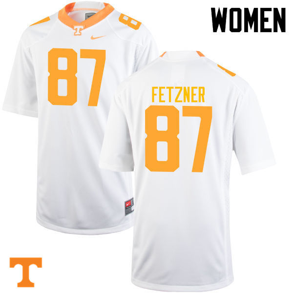 Women #87 Logan Fetzner Tennessee Volunteers College Football Jerseys-White
